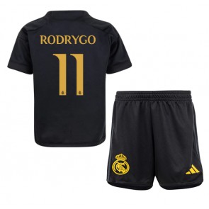 Real Madrid Rodrygo Goes #11 Koszulka Trzecich Dziecięca 2023-24 Krótki Rękaw (+ Krótkie spodenki)